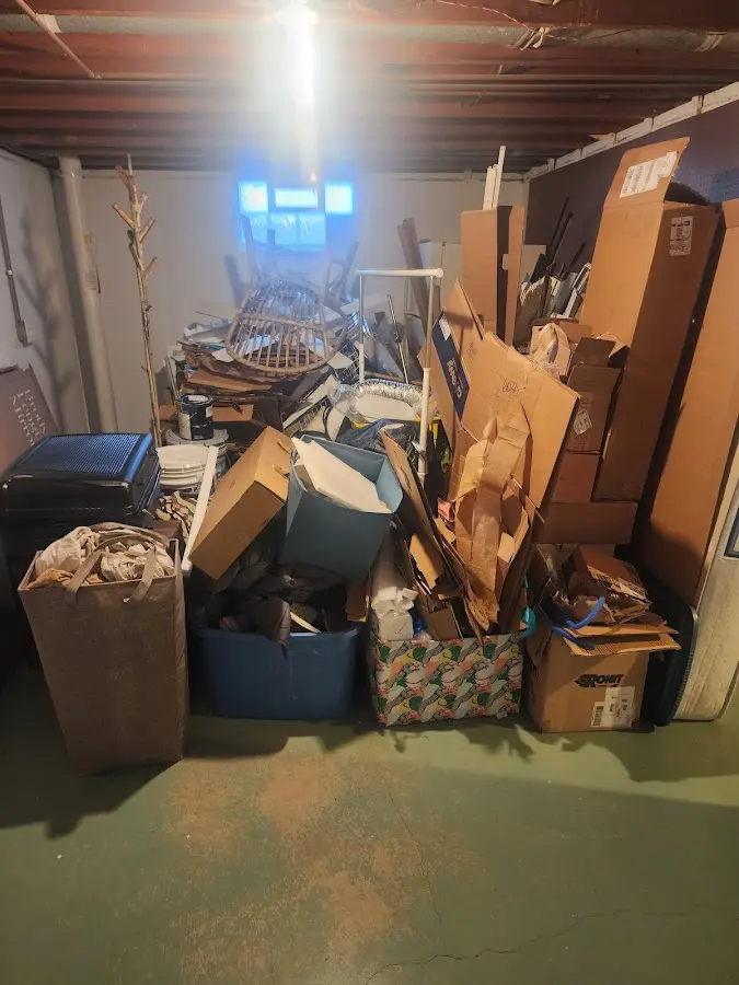 Roll-off dumpster container at job site for 20 Yard Dumpster Rental in Plainfield